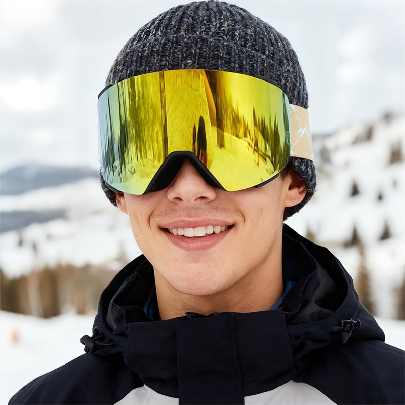 MXJ Gear Ski Goggles OTG for Women Men Adult Youth,YH693C Magnetic Snowboard Goggles,Winter Snow Goggles for Skiing Skating - Image 4